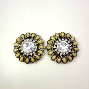 Elegant Floral Rhinestone Pearl Circular Clips for Shoes, Bags, Hats & Clothing